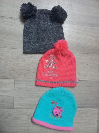 Lot de 3 bonnets bébé