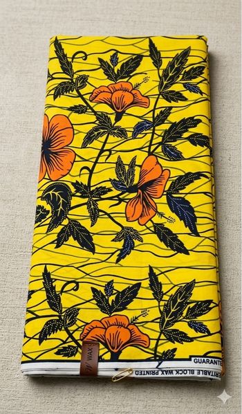 Coupon tissu wax poly coton 