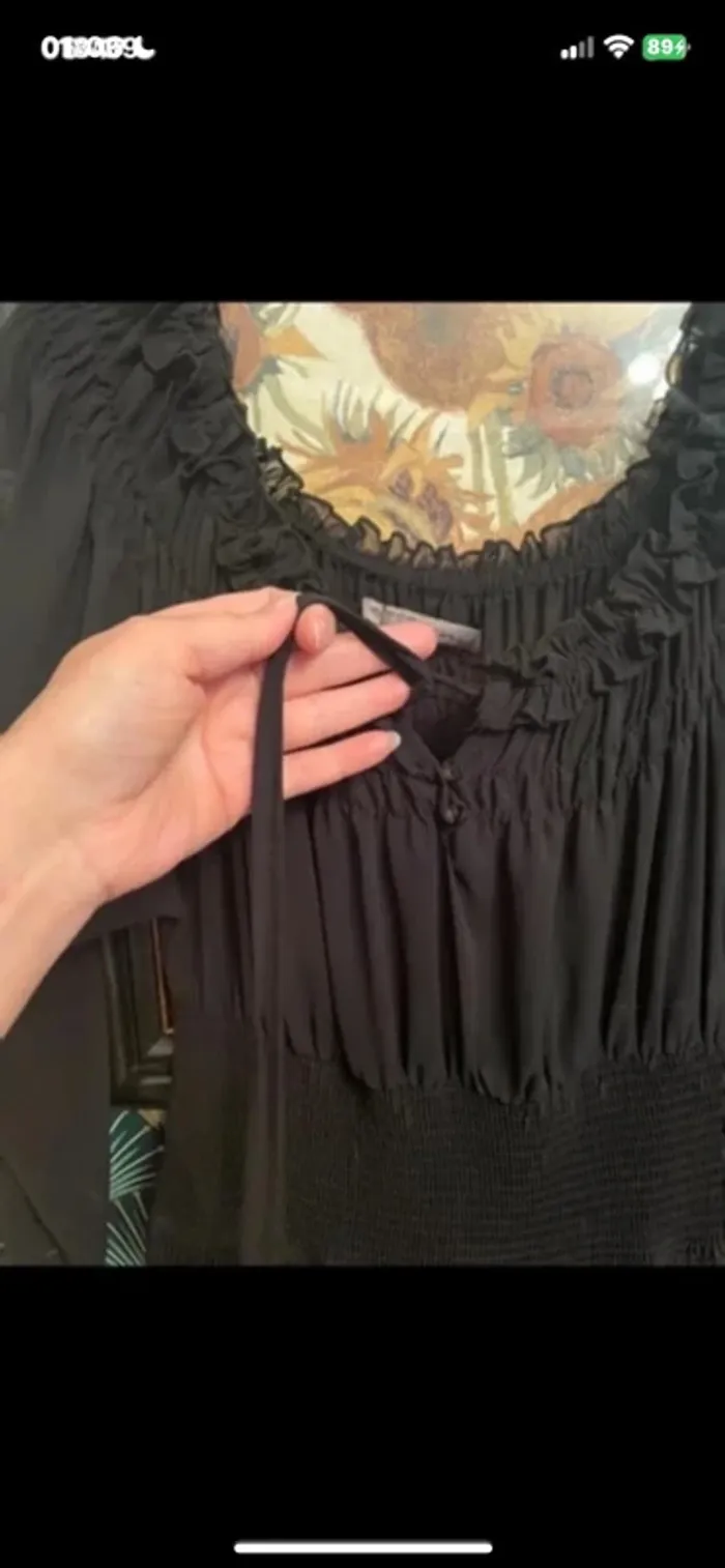 Robe noir zara en mousseline taille L - photo numéro 3