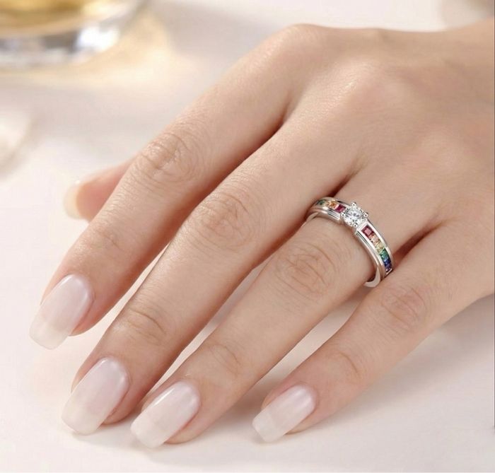 Bague en argent 925 – Multicolore élégante, neuve - photo numéro 2