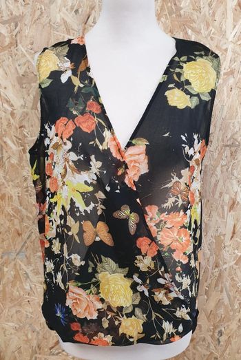 Blouse fleurie avec papillons Taille M
