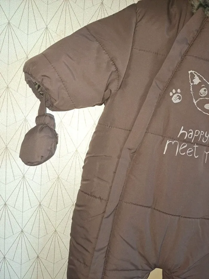 Combinaison bien chaude garçon doublée brioche 3 mois comme neuve marron - photo numéro 3