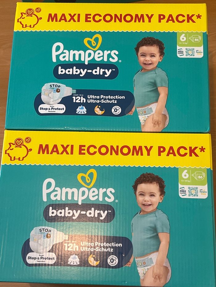 Pampers baby dry taille 6 86 couches x2carton - photo numéro 1
