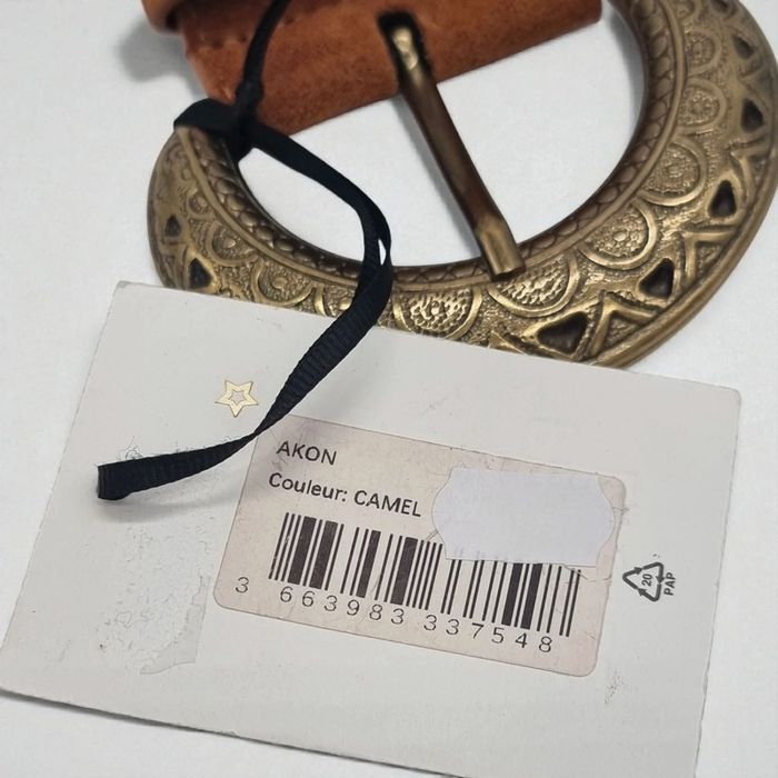 La Petite Étoile ceinture camel AKON en cuir * taille 75 cm * - photo numéro 3