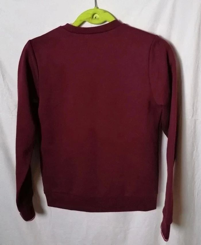 Sweat rouge Bordeaux motif lenticulaire tête de mort / casque IKKS - photo numéro 10