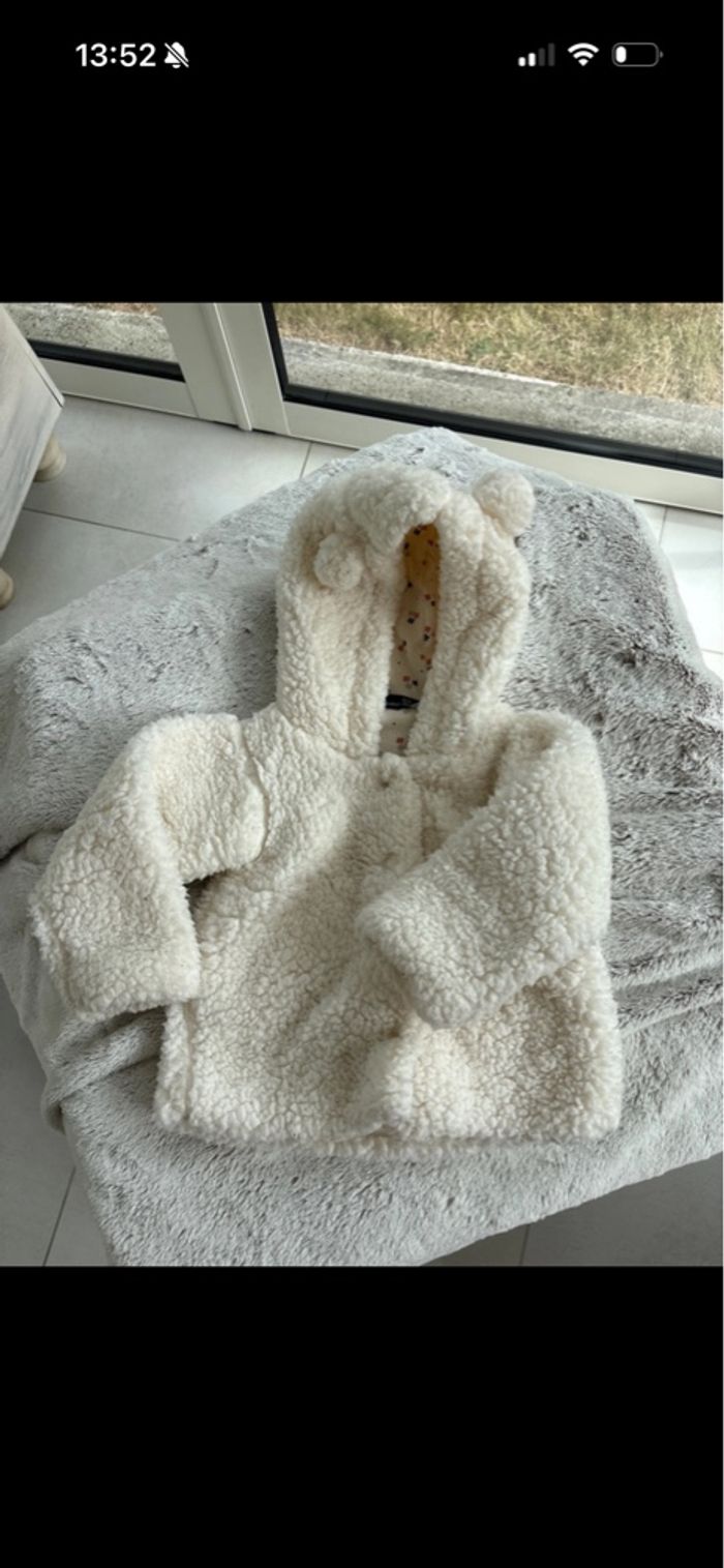 Manteau moumoutte 18 mois oreilles ours - photo numéro 2
