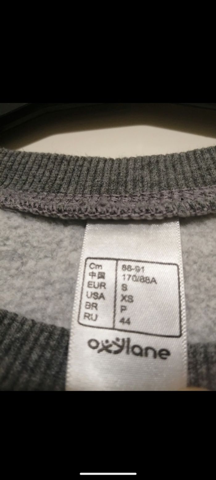 Sweat vintage Oxylane gris à Col rond. Taille S - photo numéro 3