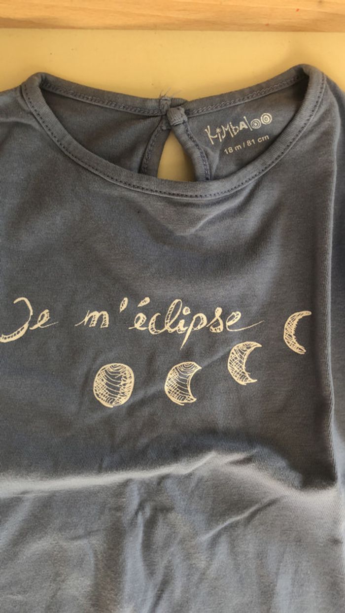 T-shirt manche longue bleu 18 mois kimbaloo - photo numéro 3