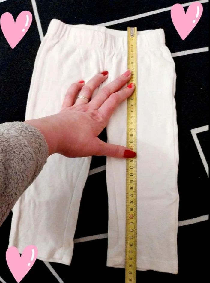 Pigama blanc et rose coeur 2 pièces T12 18M - photo numéro 9