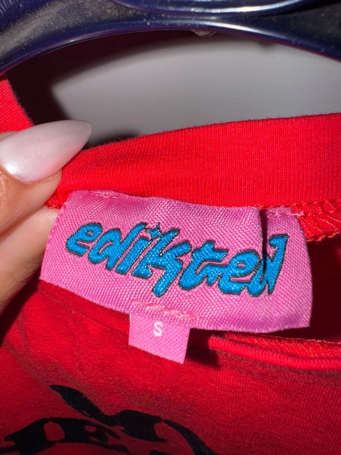 Crop-top rouge et noir pour femmes - photo numéro 3