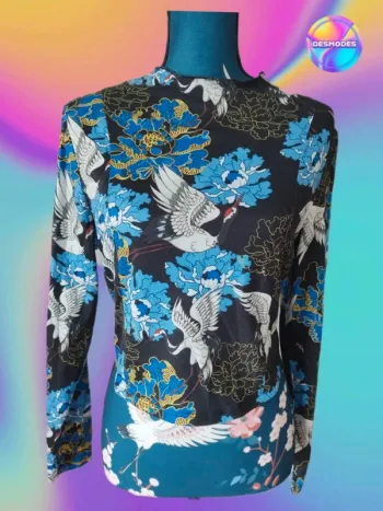 Blouse crop top hérons - Drop Asie