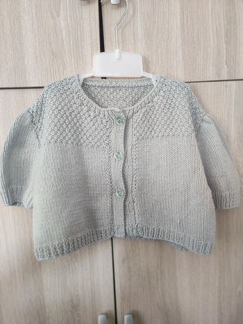 Gilet vert d'eau crochet / vintage