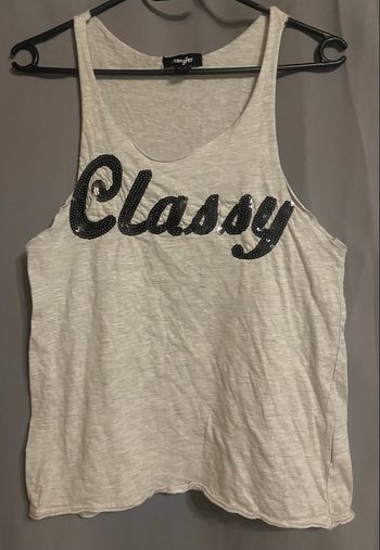 Débardeur à sequins »Jennyfer »gris clair et noir