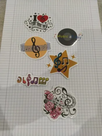 Lot d'autocollants thème musique (lot B)
