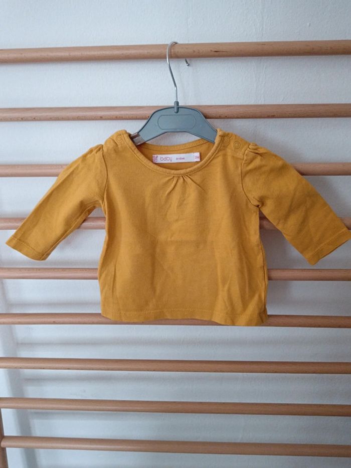 T-shirt manche longue gemo moutarde