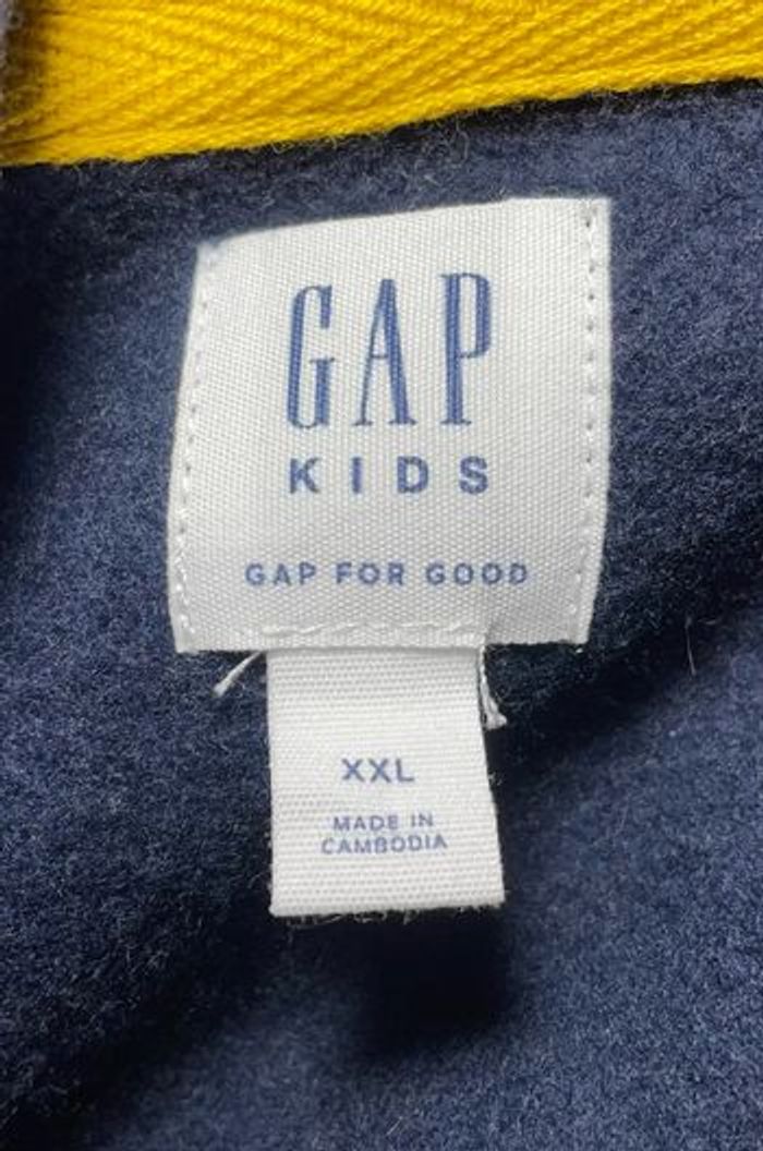 Sweat zippé Gap bleu et jaune 14 ans - photo numéro 4