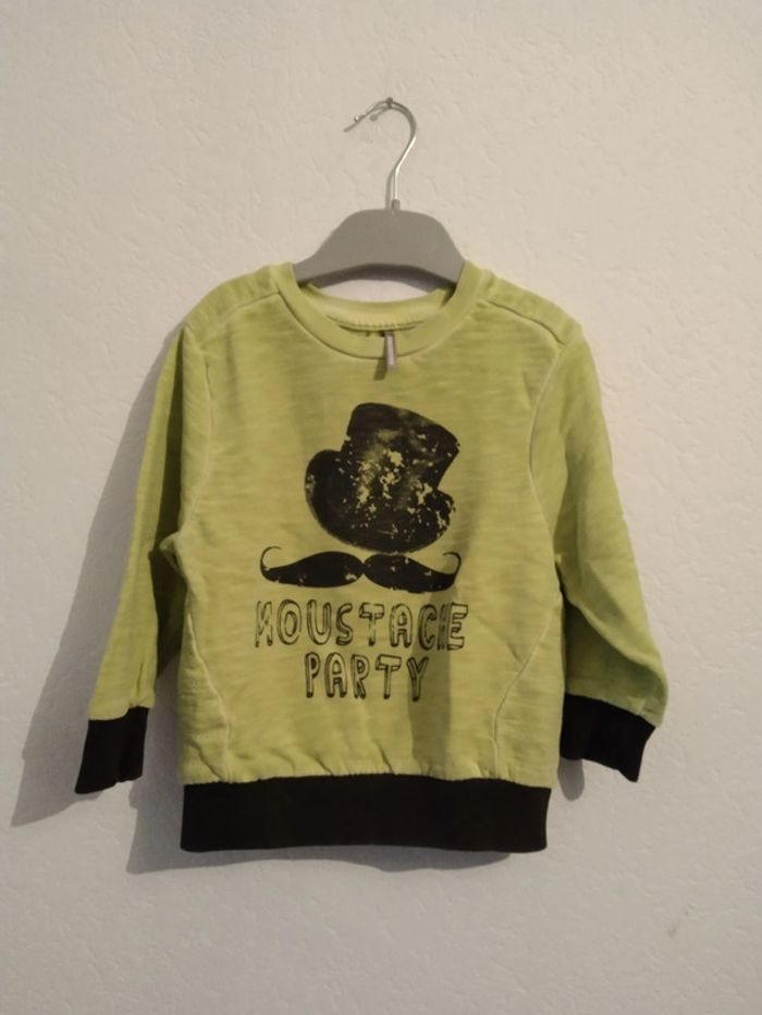 pull sweat vert anis orchestra garcon 2 ans 92cm