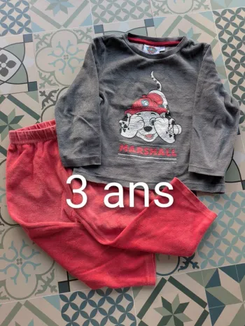 Pyjama velours garçon 3 ans Pat Patrouille