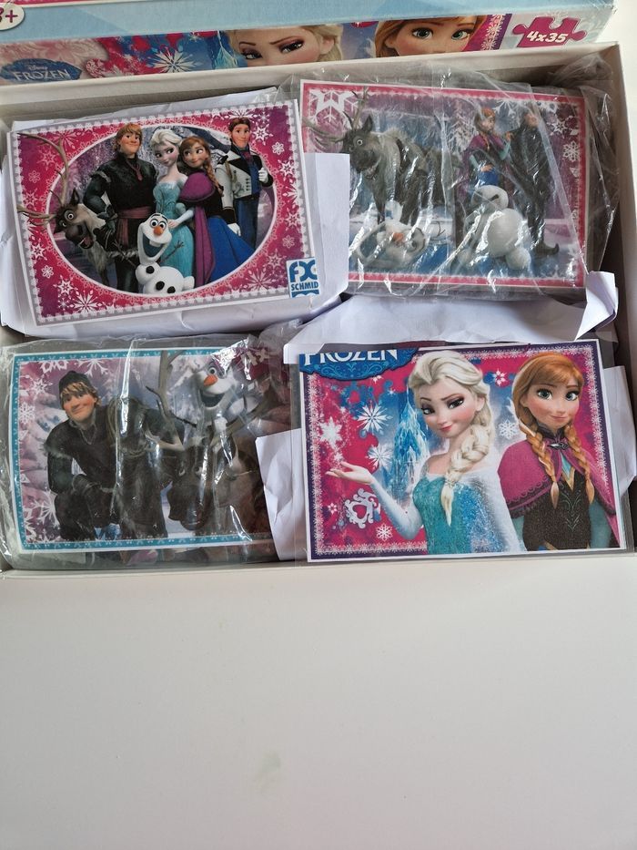 Boîte de 4 puzzles 35 pièce la Reine des neiges - photo numéro 4