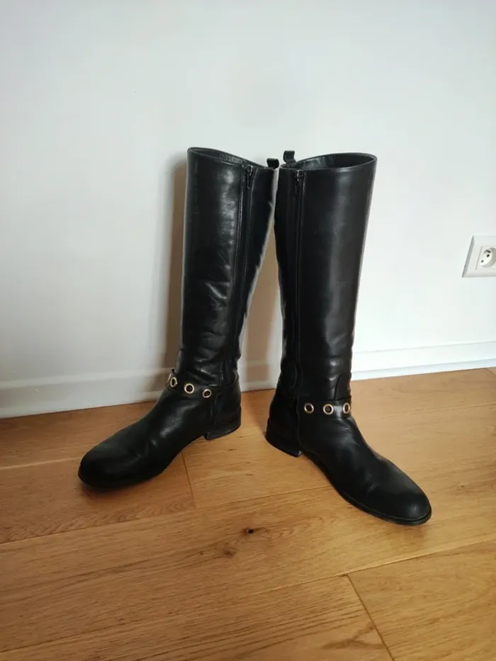 Bottes noires et dorées - très bon état - 39 - photo numéro 5