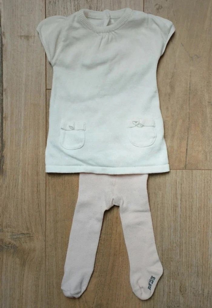 Ensemble robe/ tunique et collants 1 mois