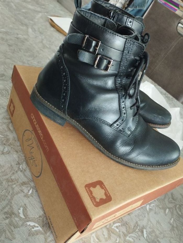 Bottines cuir femme/fille 38