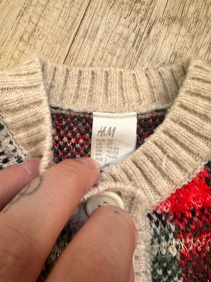 Gilet à carreaux écossais Noël  h&m 18/24 mois - photo numéro 5