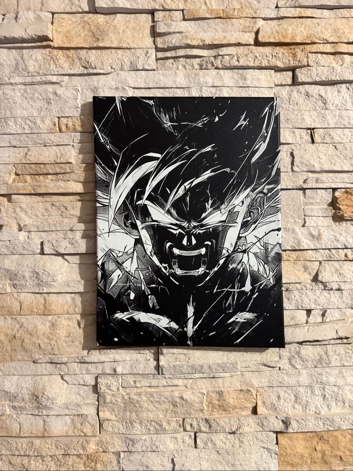 Tableau Goku colère intense Dragon Ball en toile 30x40cm - photo numéro 2