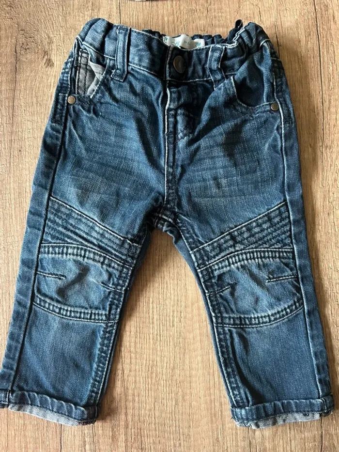 Ensemble jean chemise 12 mois - photo numéro 2