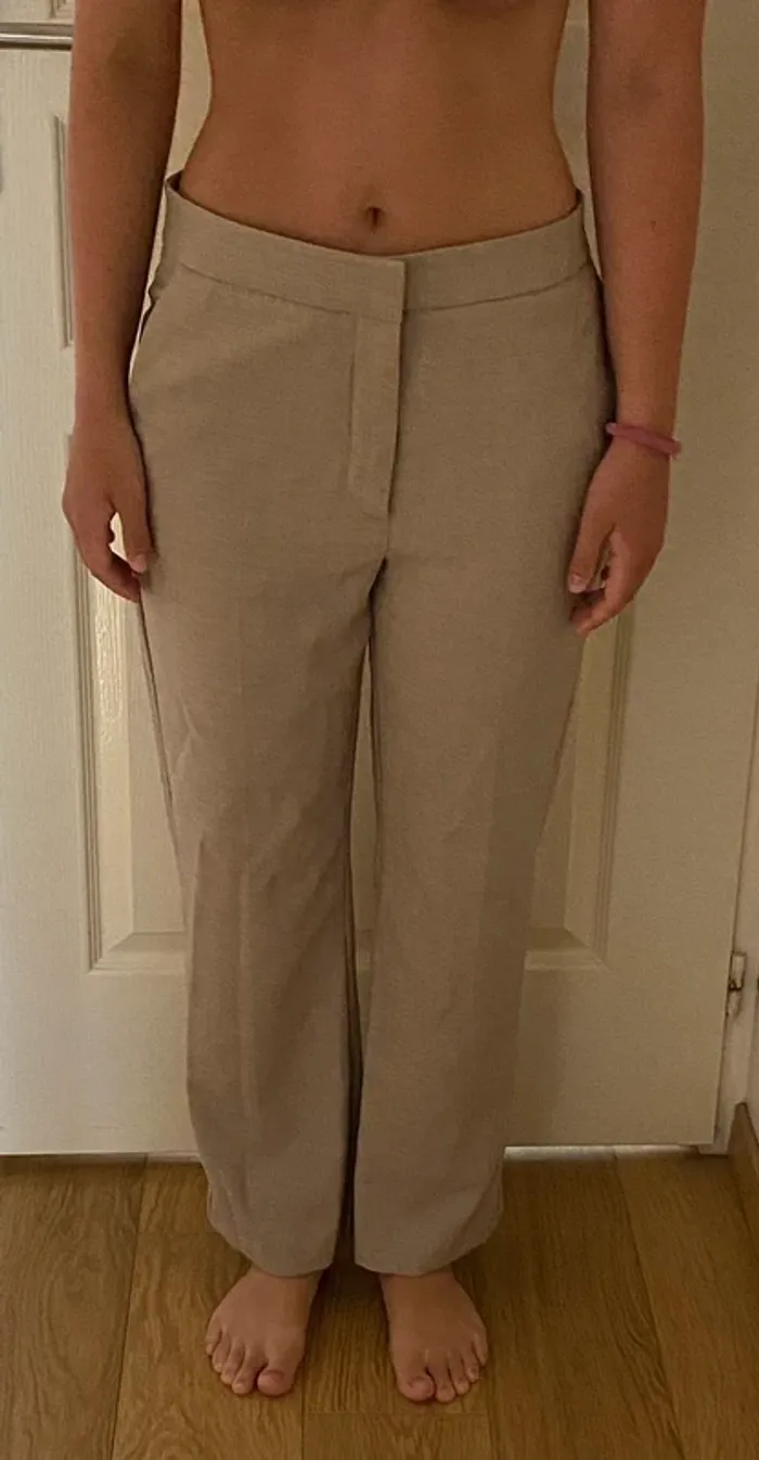 36-pantalon Mango beige - photo numéro 3