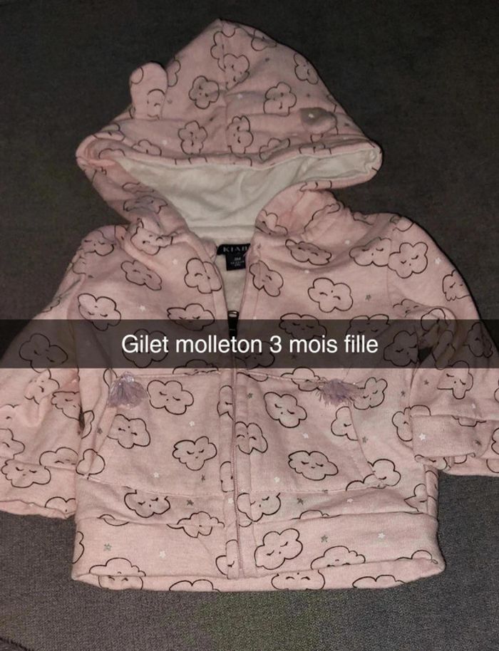 Gilet zip capuche bébé fille 3 mois kiabi