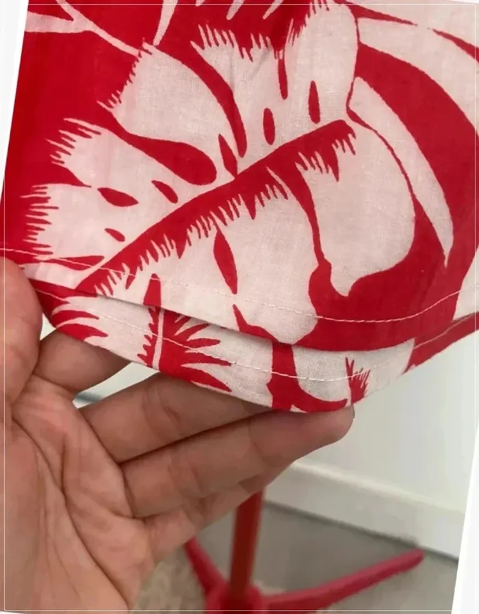 Top volant floral rouge et blanc Mim - photo numéro 3