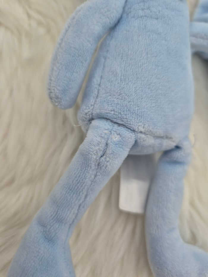 Doudou mouchoir lapin bleu étoiles argentées Tex Baby - photo numéro 5
