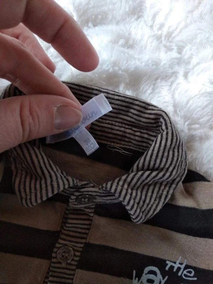 Tee shirt Polo chemise manches longues Garçon 3 mois oiseau musique Kitchoun 100% coton - photo numéro 9