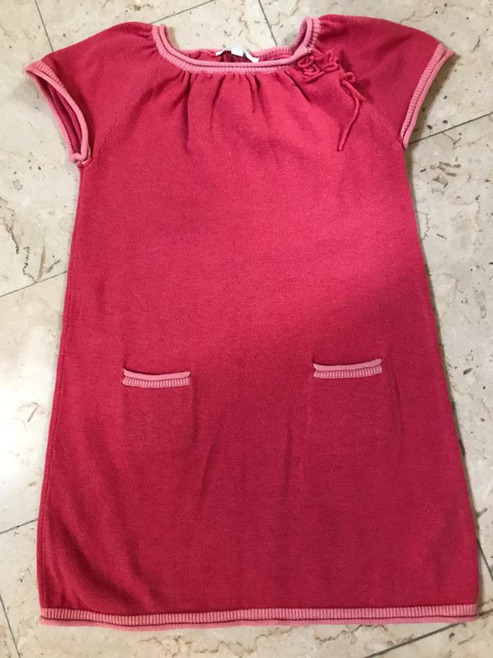 Robe rose foncé en lainage pour fillette 4 Ans