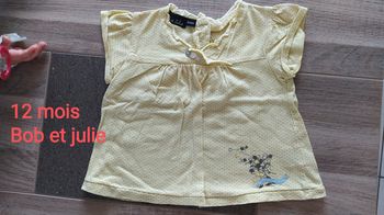 T -shirt manches courtes 12 mois Bob et Julie