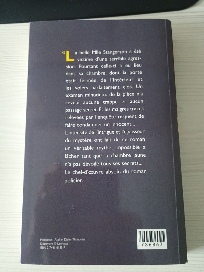 Livre le mystère de la chambre jaune - photo numéro 2