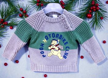 DISNEY BY C&A - PULL MAILLE BÉBÉ GARÇON WINNIE L'OURSON AVEC MANCHES RAGLANS 3M