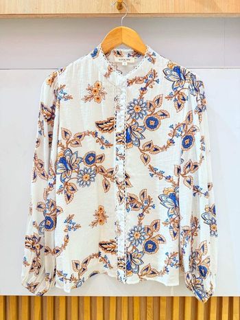 Chemisier imprimé bleu taille 44