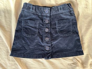 Jupe okaidi 5 ans bleu marine velours côtelé