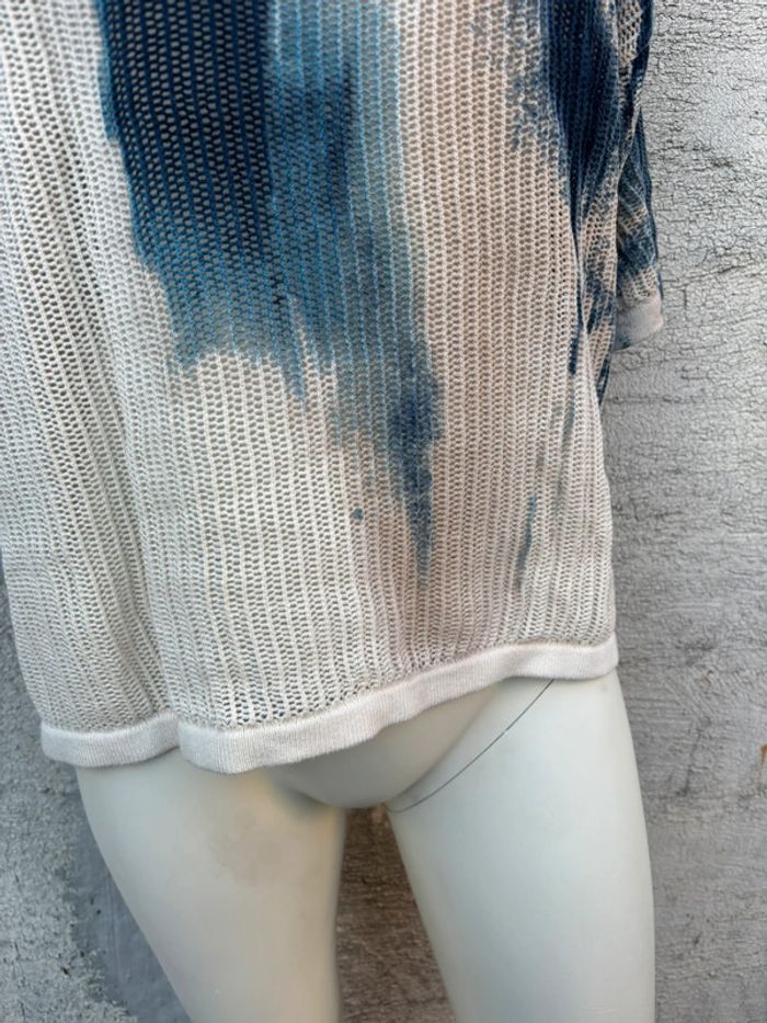 Tee-shirt en maille Zara beige et bleu – Taille XL - photo numéro 3