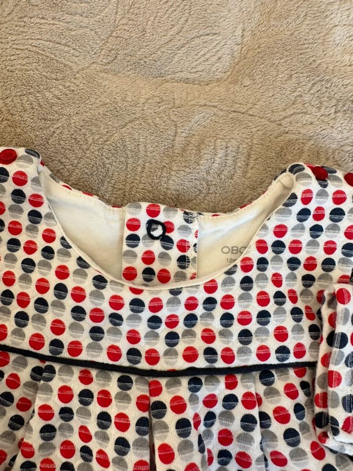 Robe en coton manches longues bébé fille 12 mois Obaïbi - photo numéro 5