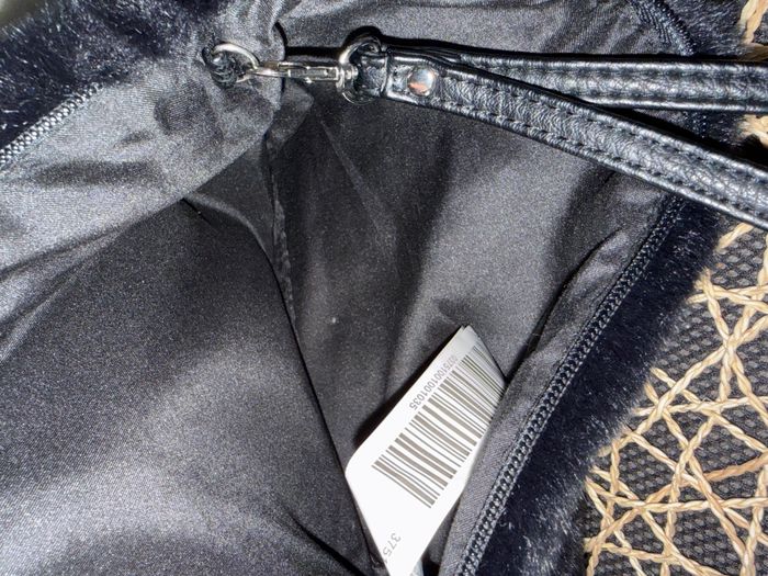 Sac , sacoche portefeuille en peluche noire - photo numéro 5