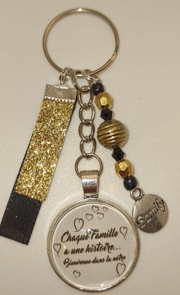 Cadeau famille, porte clé message bijoux de sac " famille"