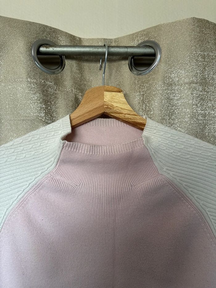 Pull bicolore Tommy Hilfiger Femme – Taille L – Rose pâle & blanc – Très bon état - photo numéro 5