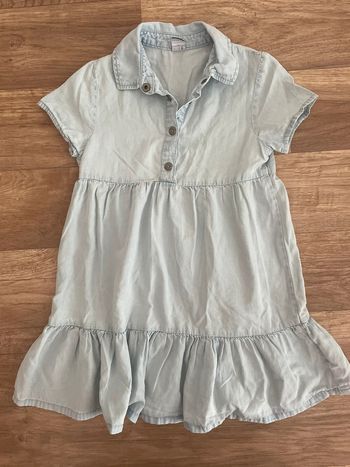 Robe chemise manches courte bleu ciel fille taille 6 ans