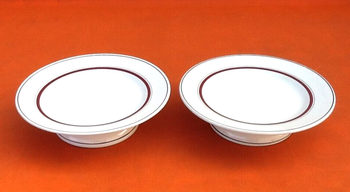 Art Déco Paire de compotiers sur piédouche  Faïence Boch Frères  La Louvière