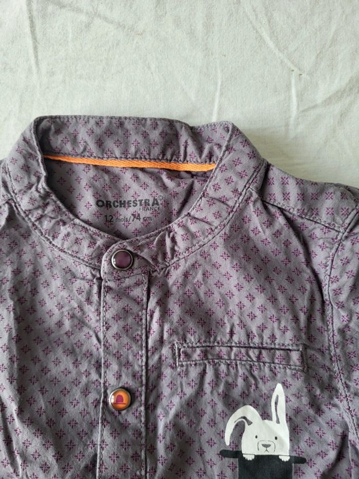 Chemise garçon  manches courtes orchestra neuve 12 mois - photo numéro 2