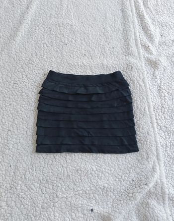 Mini jupe noire à volants superposés taille S vintage chic sexy