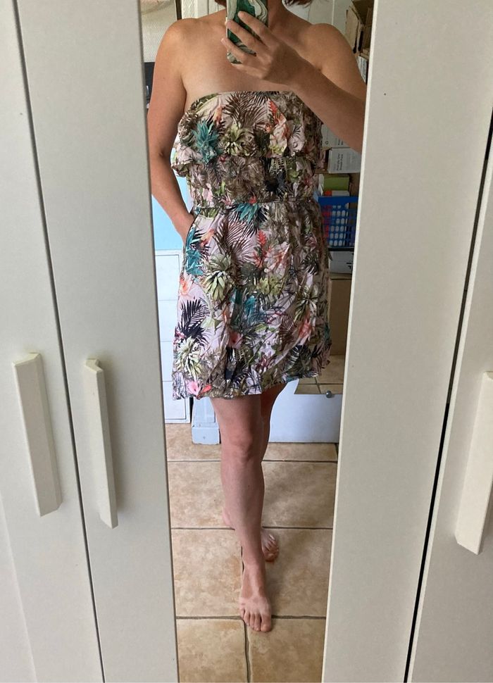 Robe bustier tropicale